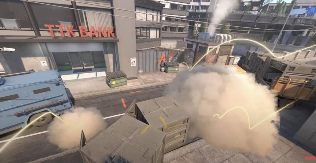 카운터 스트라이크 2 게임 속 러쉬할 때 사용하는 투척류 무기