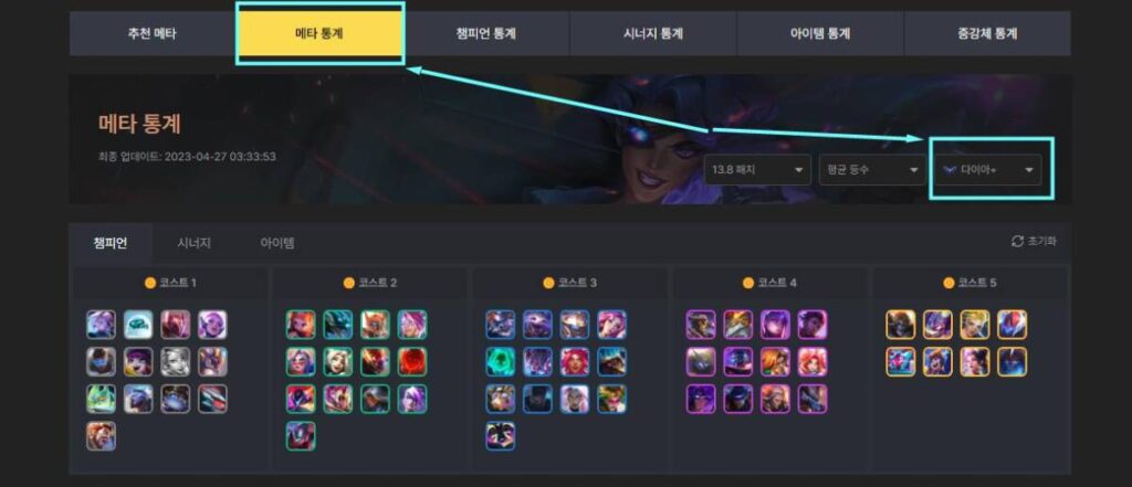 롤토체스 롤체지지 메타 통계