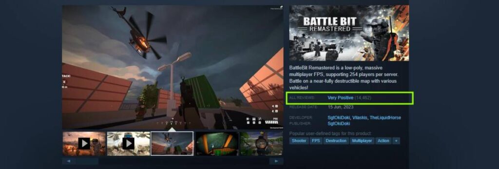 아직도 안해봤다고? 스팀 게임 페이지 배틀비트 리마스터